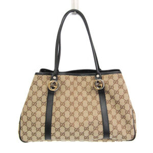 GUCCI Black Canvas Tote Bag